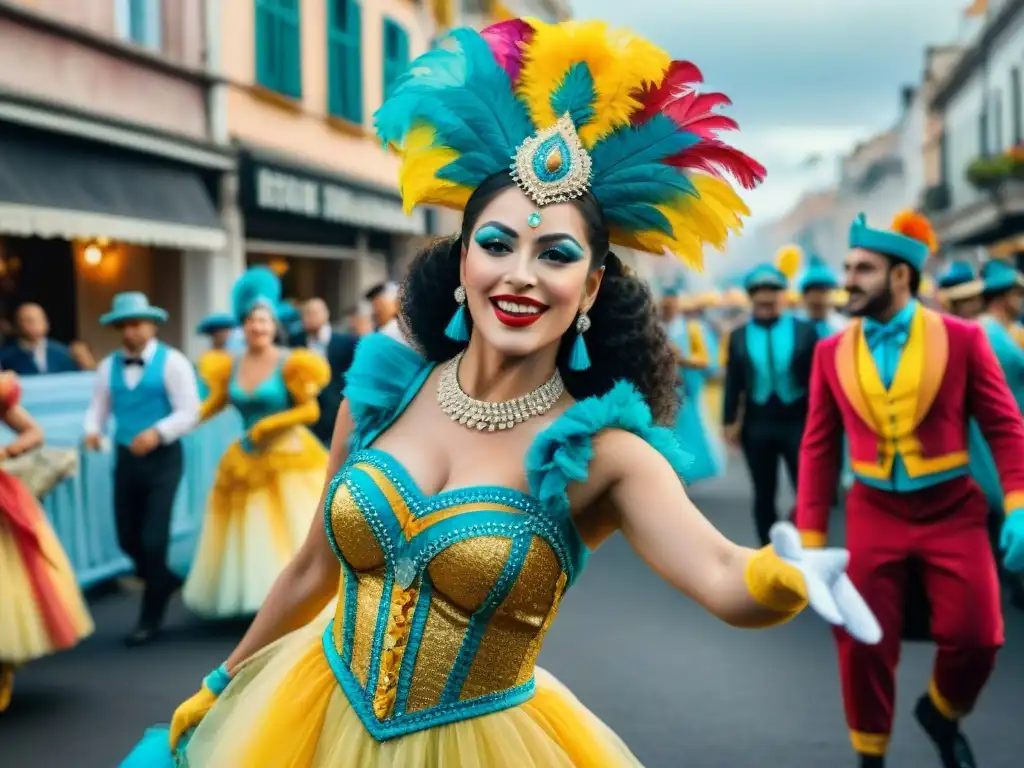 Un vibrante desfile de Carnaval en Montevideo, Uruguay, destaca la tradición sostenible del Carnaval Uruguayo