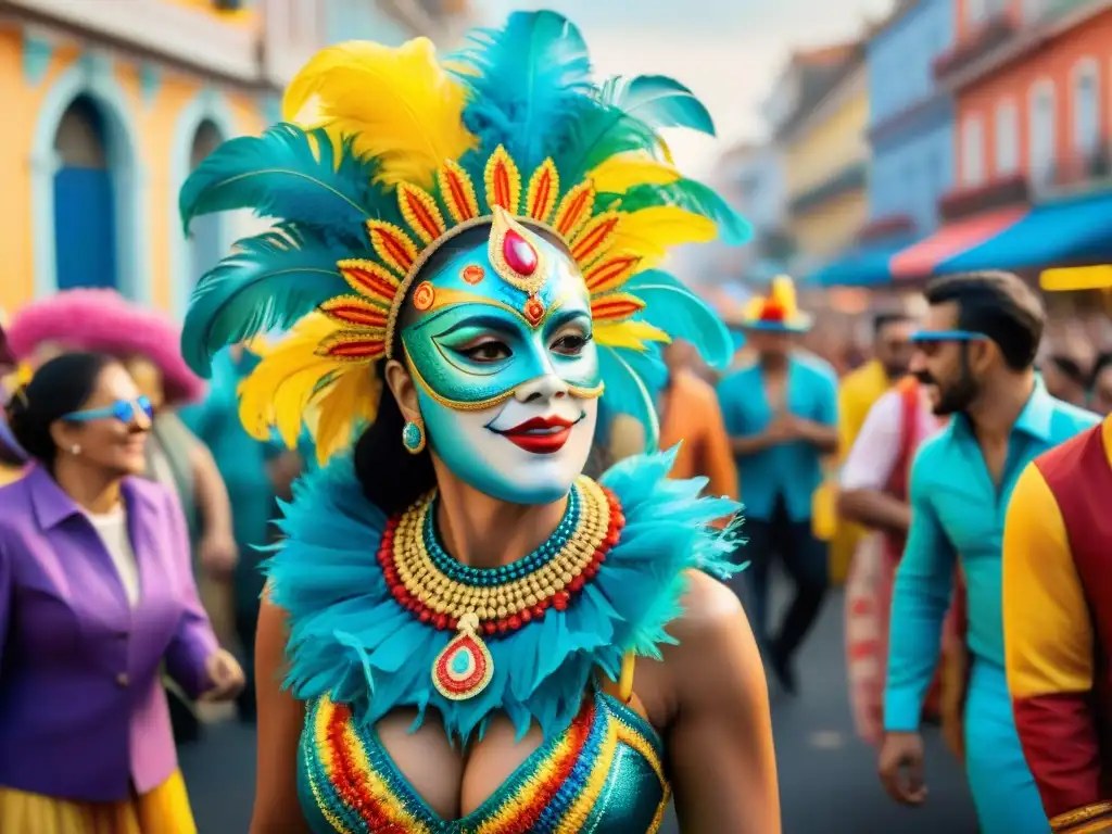 Un vibrante desfile de Carnaval en Uruguay con trajes tradicionales y conexiones duraderas