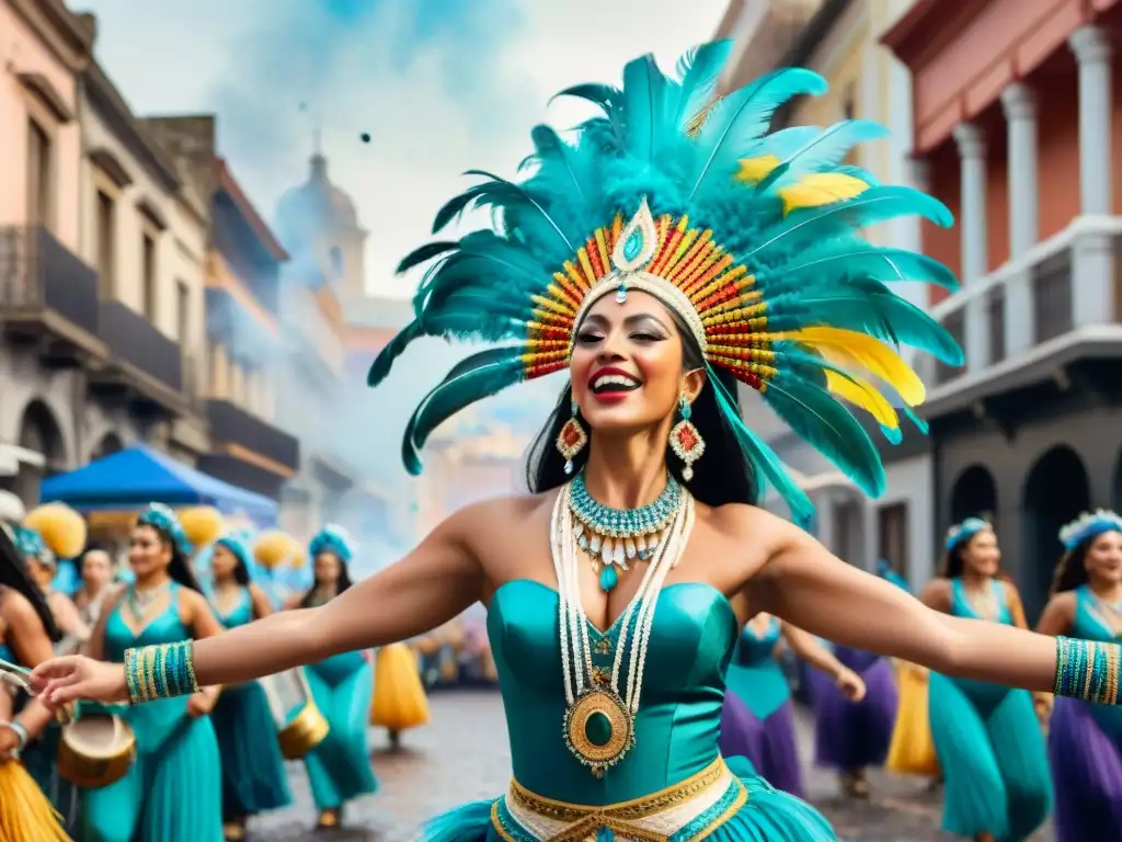 Un vibrante desfile del Carnaval Uruguayo, atractivo turístico global