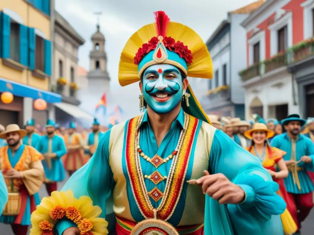 Vibrante desfile del Carnaval Uruguayo en el Mercado Internacional