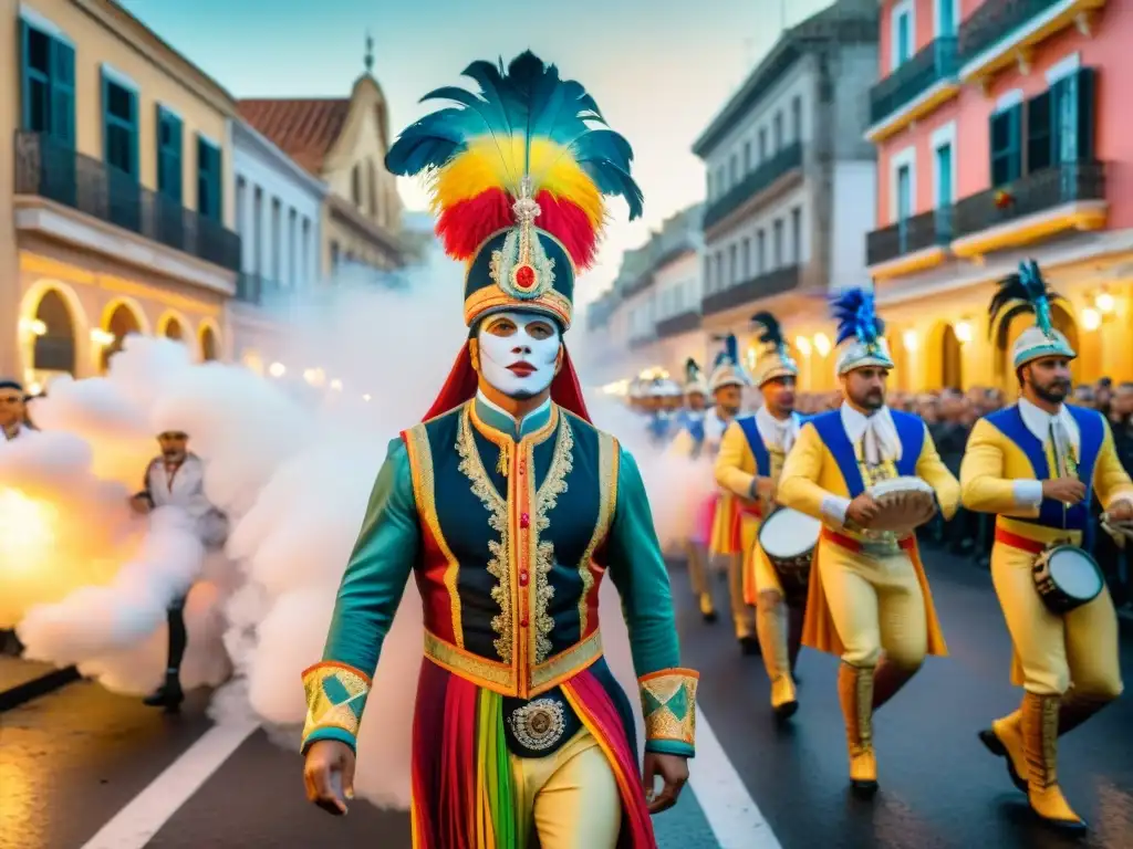 Un vibrante desfile en el Carnaval Uruguayo con trajes llenos de mensaje oculto