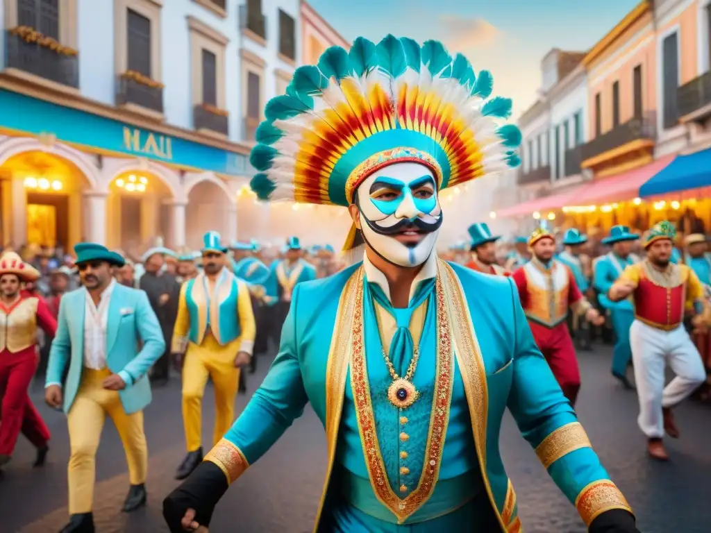 Vibrante escena del Carnaval Uruguayo con impacto social y cultural en las calles