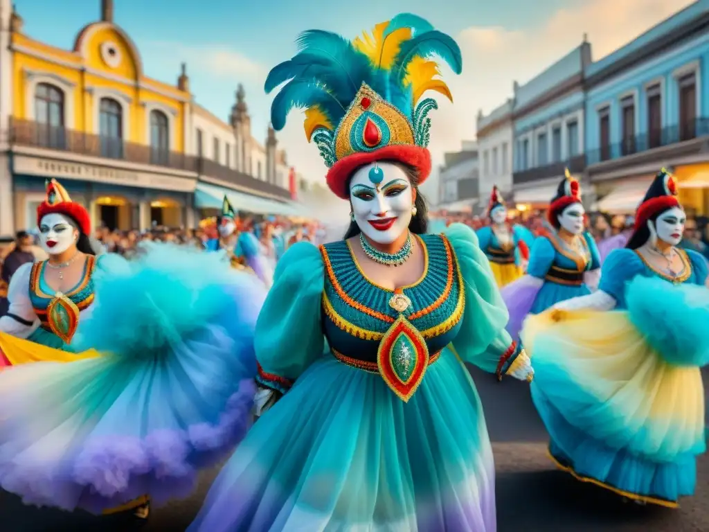 Una vibrante fusión de influencias internacionales en un carnaval uruguayo, donde diseñadores crean un desfile colorido