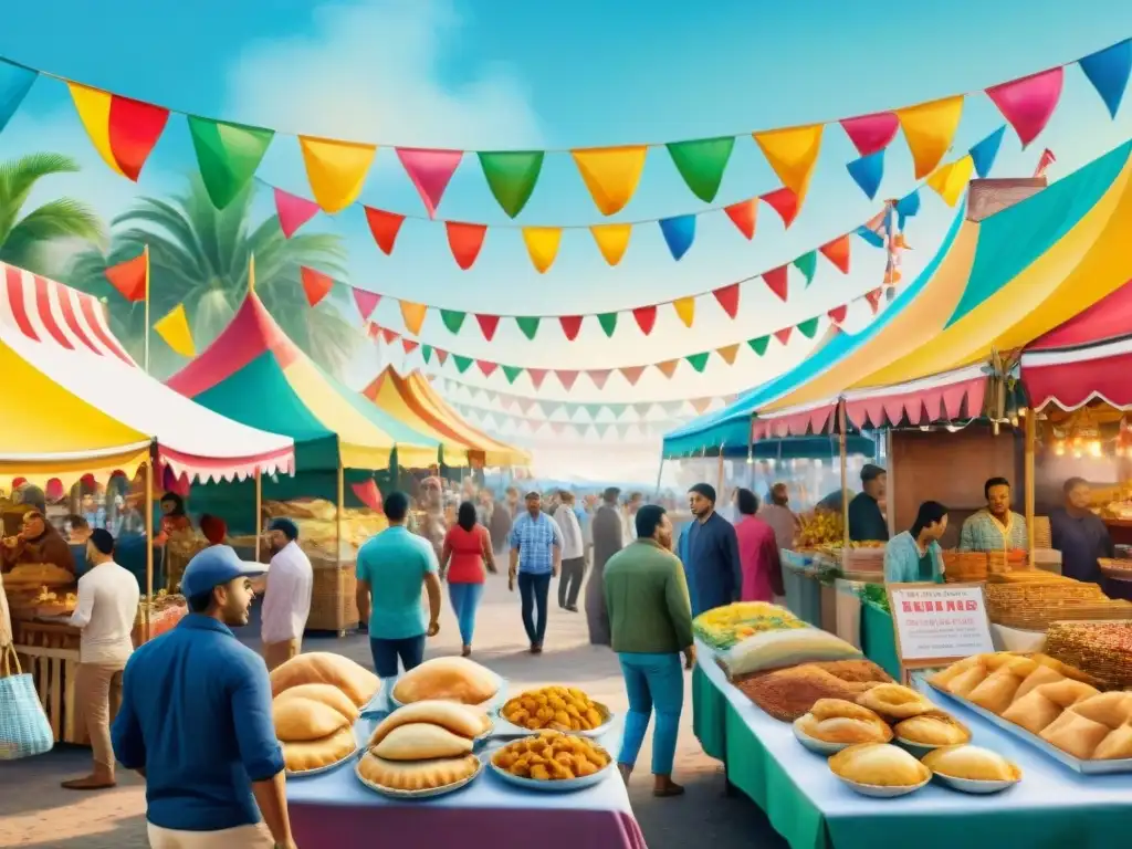 Vibrante mercado de comida en el carnaval con alojamientos con propuestas gastronómicas