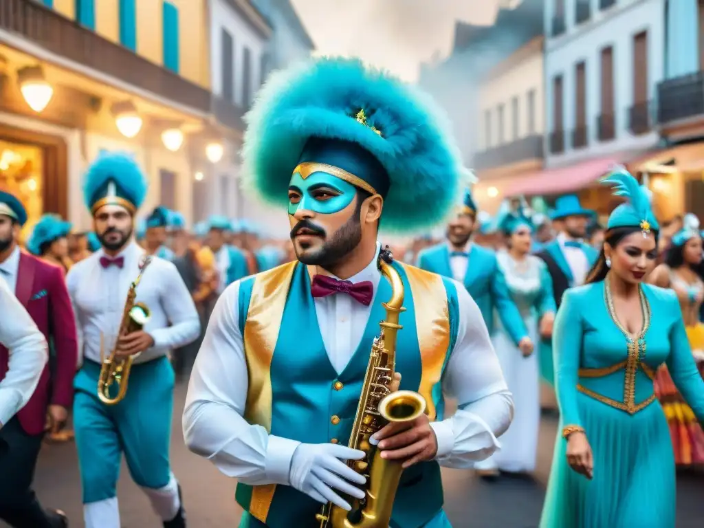 Vibrante pintura acuarela: Carnaval Uruguayo fusiona influencia música extranjera