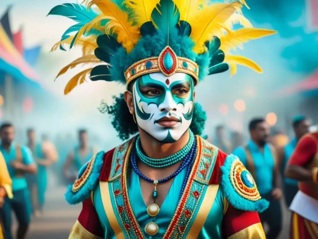 Un vibrante vestuario del Carnaval Uruguayo con influencias del cine y la televisión, resaltando el impacto en el diseño de vestuario