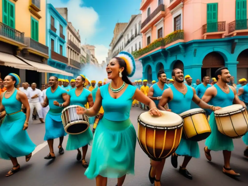 Una vibrante procesión de Candombe en Montevideo, Uruguay