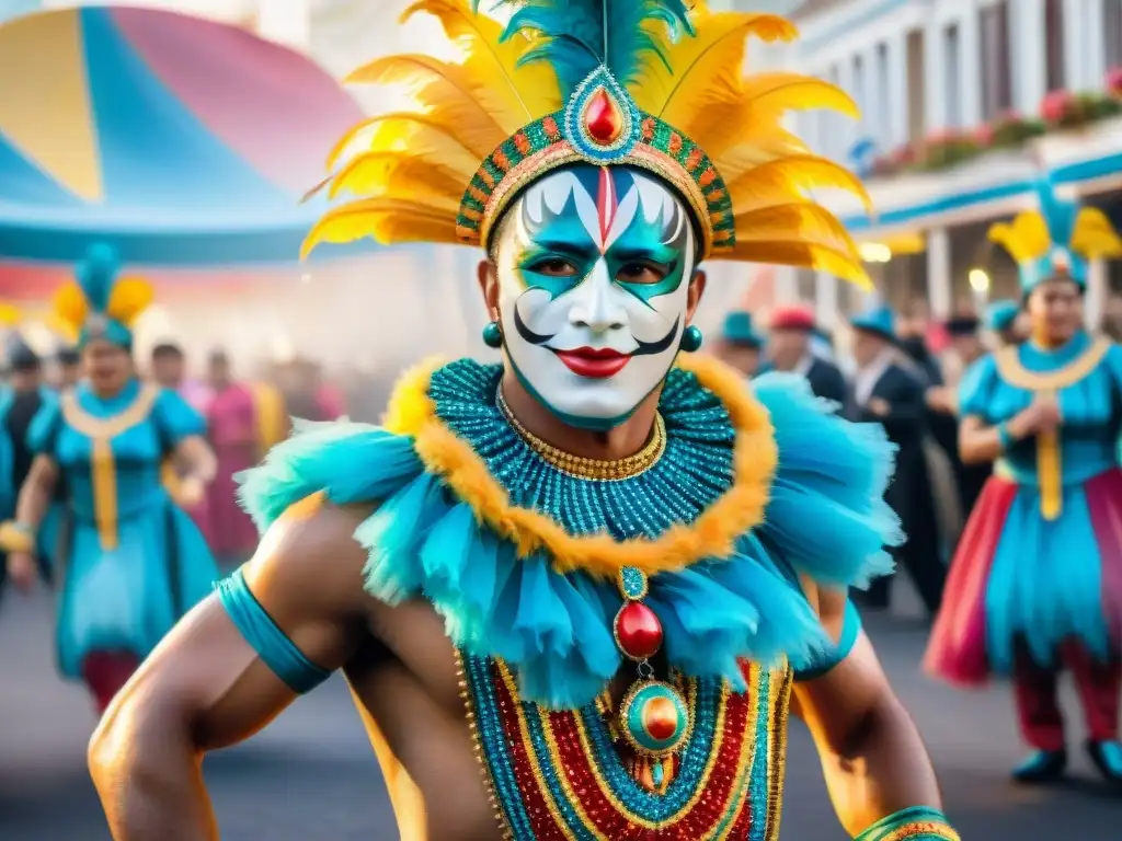 Vibrantes trajes de carnaval en Uruguay