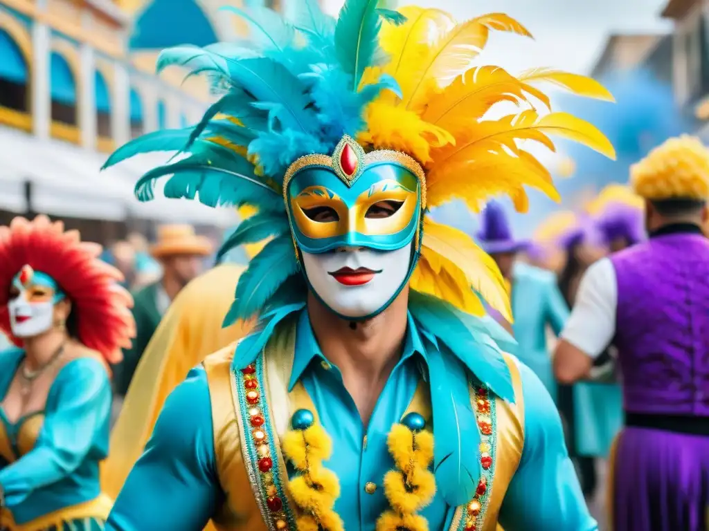 Vibrantes trajes y máscaras del Carnaval Uruguayo, detalle y color propios