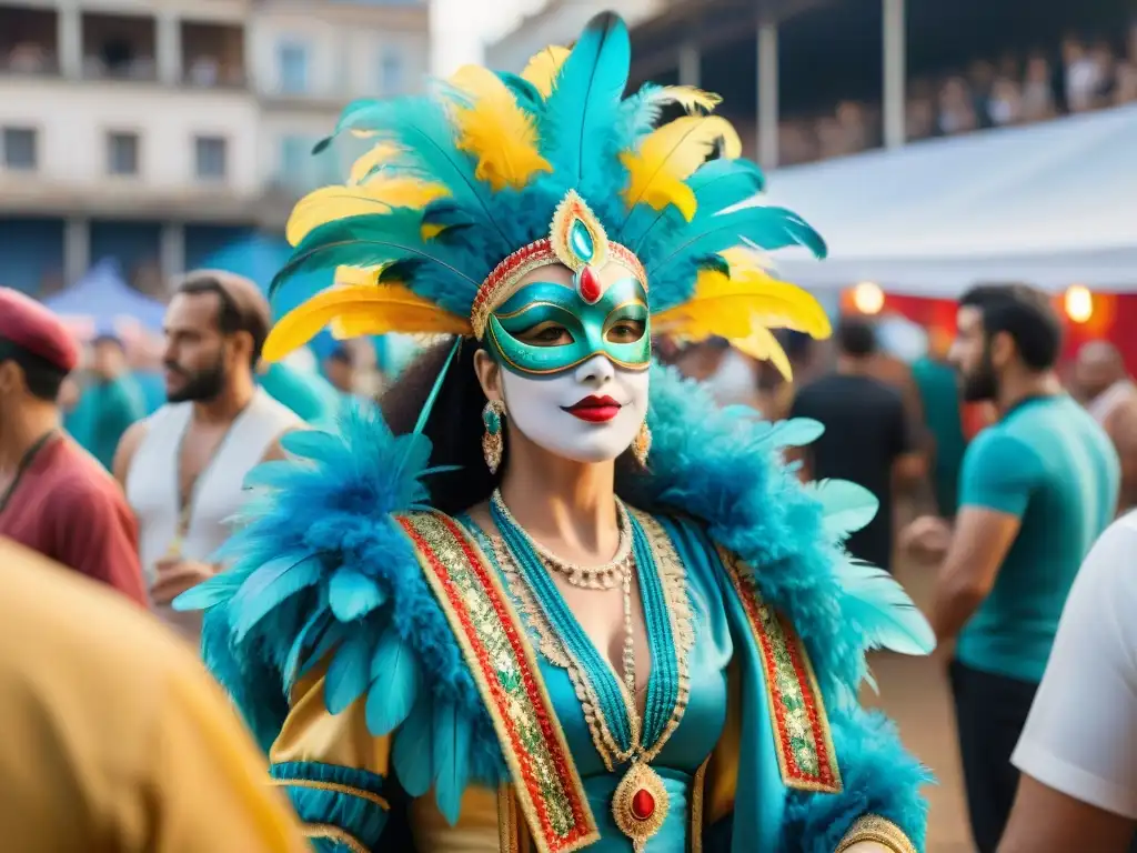 Vida de los artistas del Carnaval: Colorido backstage uruguayo en acuarela detallada