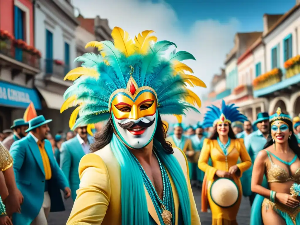 Una viva escena de Carnaval en Uruguay con influencia europea, murgas y arquitectura tradicional