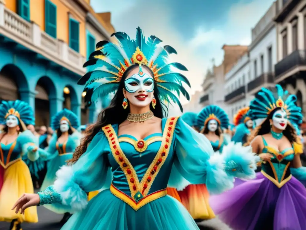 Transmisión en vivo del Carnaval Uruguayo: Coloridos bailarines en desfile festivo por Montevideo